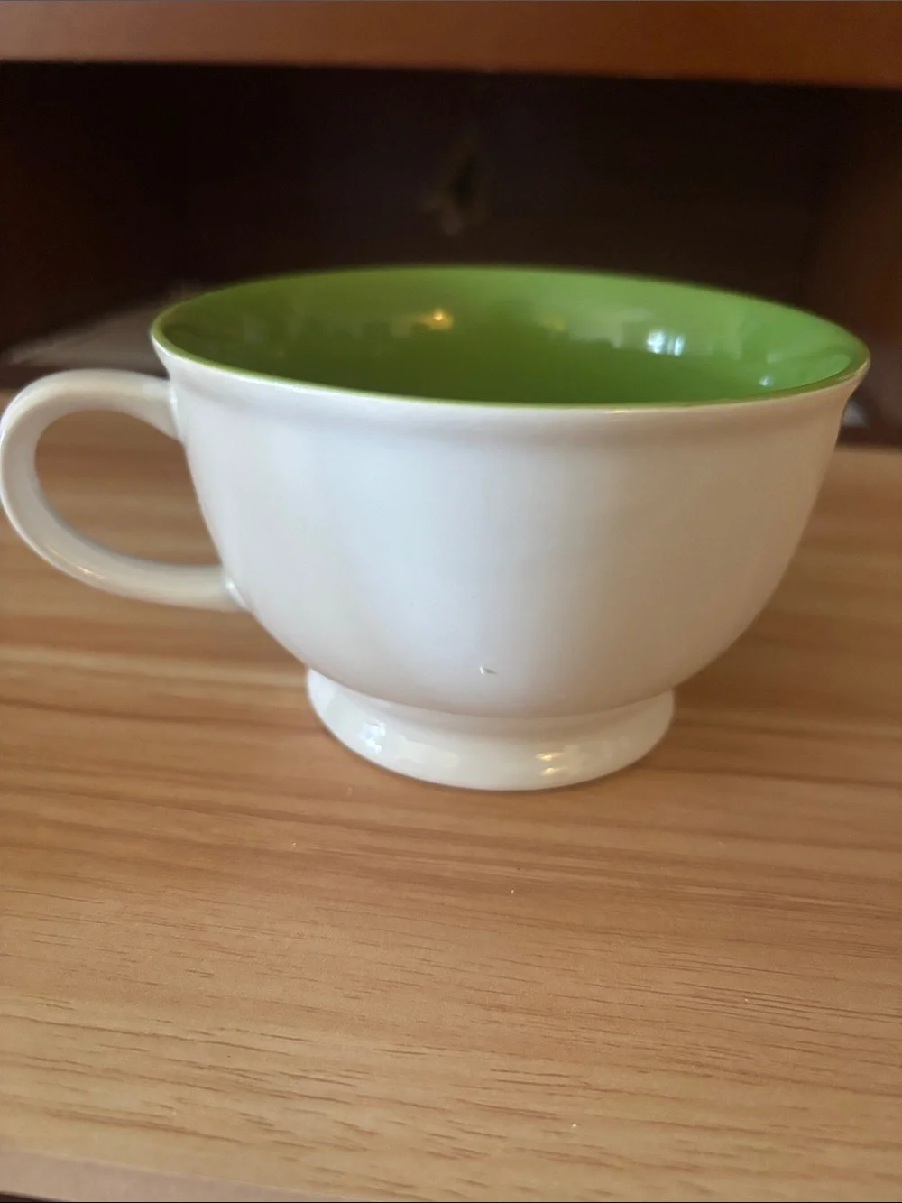 Pier 1 White Ceramic Mug with Black Logo